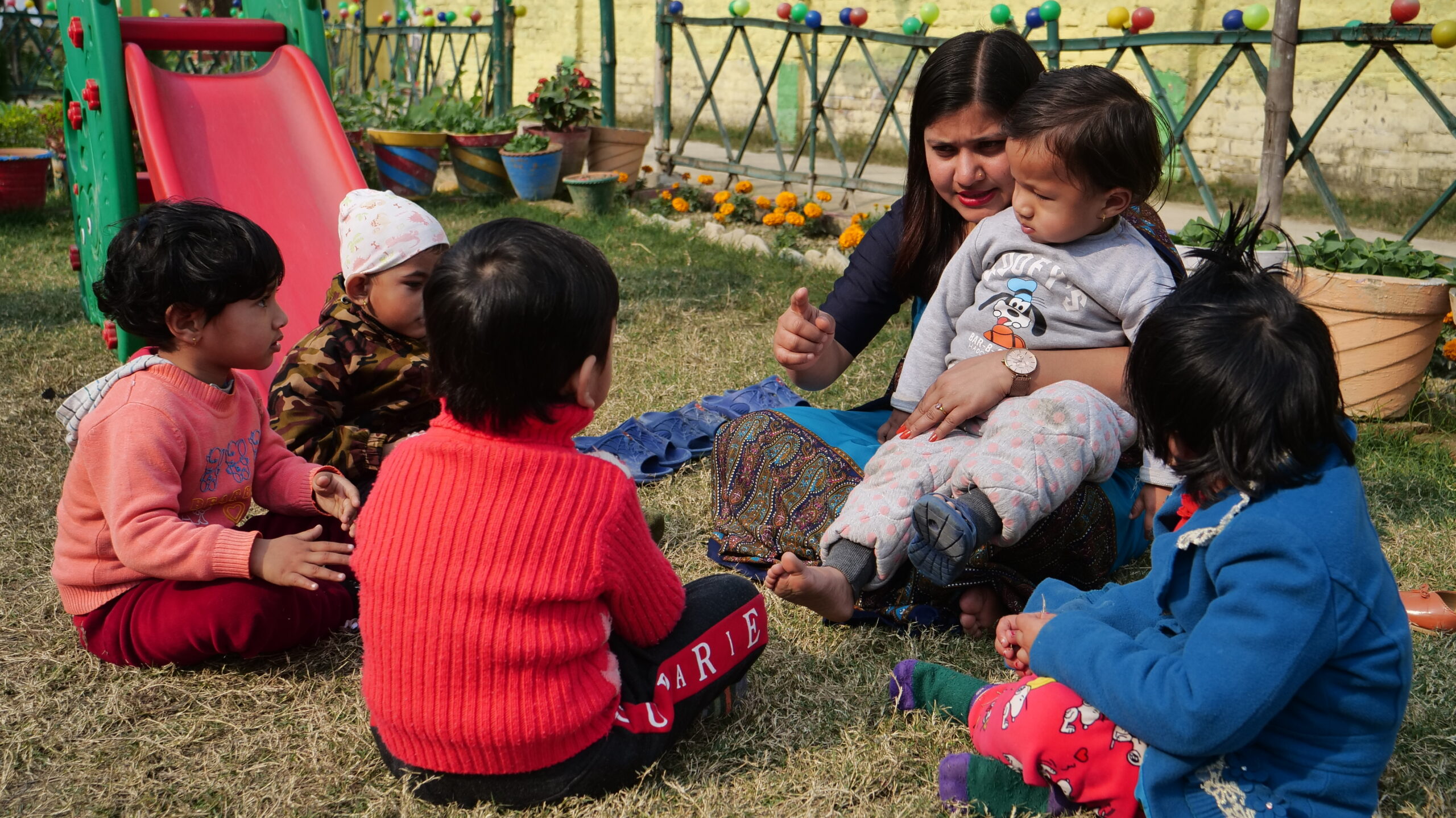 Child participating in a creative activity